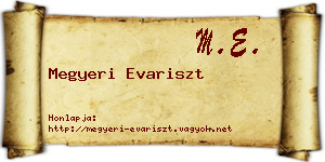Megyeri Evariszt névjegykártya